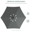 Outsunny 3(m) Cantilever Parasol with Solar LED and Easy Lever, Garden Parasol Umbrella with Cross Base and Waterproof Cover, Outdoor Sun Shades, Dark Grey