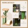 PawHut Cat Tree, 72cm Cat Scratching Post with Bed, Kitty Activity Centre, Cat Climbing Tower with Ball Toy Curved Scratching Pad, Brown