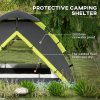 Outsunny Camping Tent, 3-4 Man Family Dome Tent, 2000mm Waterproof, with Carry Bag and Top Hook, for Fishing Hiking Festival, Quick Setup, Green