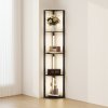 HOMCOM LED Floor Lamp with Shelves, 4 Layers Dimmable Modern Standing Lamp with 3 Brightness Levels and Foot Switch for Living Room, Bedroom, Office, Black