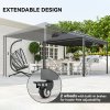 Outsunny 3 x 3 or 3x 6m Garden Gazebo with Extendable Awning and Wheels, UPF30+ Outdoor Metal Gazebo Canopy Shelter for BBQ, Event, Party