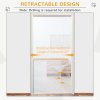 PawHut Retractable Stair Gate for Dogs, Pet Mesh Safety Gate Extends up to 115cm for Doorways Indoor- White