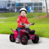 HOMCOM 6V Electric Quad Bike Kids Ride On All Terrain Vehicle with Forward Backward Function, for Ages 18-36 Months - Pink