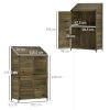 Outsunny Lean-to Small Shed, Tall Wooden Garden Shed with Slatted Bottom, Magnetic Doors, Double Shelves, Outdoor Tool Log Store, 103.5 x 59 x 174.5 cm, Olive Brown