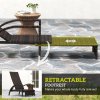 Outsunny PE Rattan Sun Lounger, Garden Lounger with 4-Level Adjustable Backrest, Outdoor Sunbed with Retractable Footrest for Balcony, Beach, Patio, Mixed-brown