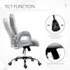 Vinsetto Home Office Chair, Velvet Computer Chair, Button Tufted Backrest with Swivel Wheels, Adjustable Height and Tilt Function, Grey