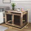 PawHut Dog Crate Furniture, Dog Cage End Table with Sliding Door, Pet Kennel for Medium Breeds, 80 x 58.5 x 63cm, Walnut Brown