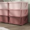 HOMCOM Kids Storage Units with 9 Drawers 3 Tier Chest Vertical Dresser Tower Toy Organiser for Nursery Playroom Kindergarten Pink