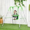 Outsunny Kids Swing Set Baby Swing, Indoor Outdoor Nursery Swing, with Safety Seat Belt, Support Back, for Toddlers 6-36 Morths - Green