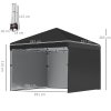 Outsunny 3 x 3 (M) Pop Up Gazebo with 3 Sidewalls, Leg Weight Bags and Wheeled Bag, Height Adjustable Party Tent Event Shelter for Garden, Patio, Black
