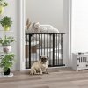 PawHut Dog Gate Stair Gate Pressure Fit Pets Barrier Auto Close for Doorway Hallway, 74-94cm Wide Adjustable, Black