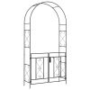 Outsunny Outdoor Garden Arch with Double Gates, Metal Garden Arbor for Climbing Plants, Roses, Vines, Wedding Arch for Outdoor, 114L x 36W x 232H cm, Black