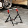 HOMCOM Foldable Motorcycle Wheel Balancer Truing Stand with Spoke Wrench, Steel Bike Tyre Rim Balancing Stand with Aluminium Shaft, Fits Wheels up to 23