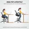 Vinsetto Drafting Chair with Flip-up Armrest, Mesh Office Stool with Foot Ring, 360 Degree Swivel Height Adjustable Chair for Standing Desk, Black