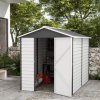 Outsunny 9 x 6FT Galvanised Metal Garden Shed, Galvanised Tool Storage Shed with Window Lockable Door, Sloped Roof, Outdoor Storage Shed for Yard, Patio, Lawn, Dark Grey