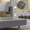 Outsunny 3 Pieces Rattan Garden Furniture Set, Wicker Garden Sofa Set with 3-Seater Sofa, Loveseat, Coffee Table, Side Table & Cushions, 5-Seater Outdoor Furniture Set, Light Grey
