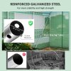 Outsunny 6 x 3 x 2m Polytunnel Greenhouse with 3 Roll-up Doors and Mesh Windows, Walk-in Garden Tunnel Warm House Tent with UV-resistant PE Cover and Galvanised Steel Frame, Green