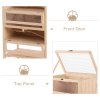 PawHut Wooden Large Hamster Cage, Gerbil Cage 4 Layers with Tall Bottom & Storage Shelf