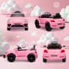 AIYAPLAY Volkswagen Beetle Licensed Ride on Car, 12V Kids Electric Car with Remote Control, 4 Spring Suspension Wheels, Soft Start, Headlights, FM Radio, Music, Horn, Pink