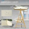 Outsunny 3 Seater Garden Swing Seat with UPF30+ Adjustable Canopy, Swing Chair with Cushion, Outdoor Hammock Bench for Balcony Patio, Beige