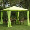 Outsunny 3 x 3(m) Garden Gazebo, Outdoor Gazebo Canopy Shelter with Curtains and Steel Frame for Lawn, Yard and Deck, Green