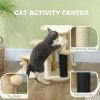 Pet Steps for Bed and Sofa Dog Cat Stairs w/ Scratching Tickling Post, Beige