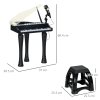 AIYAPLAY 32 Keys Kids Piano Keyboard with Stool, Lights, Microphone, Multiple Sounds, Removable Legs, Electronic Musical Instrument for Boys Girls, Black