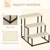 PawHut 3 Steps Dog Stairs, Pet Steps for Cat for Sofa and Bed with Sisal Scratching Board, Hanging Toy Ball, 47 x 45 x 47cm - Cream White