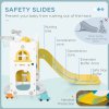 AIYAPLAY Toddler Swing and Slide Set, 6-in-1 Baby Climber and Swing Set, Kids Playground with Basketball Hoop, Telescope, Storage Space - Yellow
