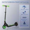HOMCOM Kids Folding Electric Scooter Adult E Scooter, 120W, with Adjustable Height and Rear Wheel Brake, 8km/h Maximum Speed, for Children Ages 6-12 Years Old, Green
