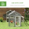 PawHut Large Chicken Run, Wooden Chicken Coop, Pet Playpen w/ Combinable Design - Grey