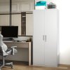 HOMCOM 5-Tier Metal Office Storage Cupboard, Lockable File Cabinet with 2 Doors and 4 Adjustable Shelves, for Home Office, Garage, White