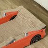 PawHut Cat Scratching Board, 2 in 1 Cat Scratcher Cardboard, Car-shaped Cat Scratch with Catnip, for Indoor Use, 50 x 30 x 12.5cm, Red