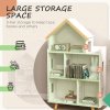 ZONEKIZ Toy Storage Shelf, 3 Tier Children Bookcase, Kids Bookshelf with Six Cubes, for Playroom, Nursery, Bedroom, Kids Room - White