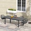 Outsunny 246 cm Extending Garden Table, Rectangle Outdoor Dining Table for 6-8, Aluminium Frame for Patio, Balcony - Charcoal Grey