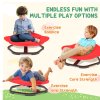 AIYAPLAY Sensory Spinning Chair for Kids, Planet-Shaped Swivel Chair for Balance and Coordination Training, Multi-Position Spinning Seat with Non-Slip Base, Red