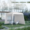 Outsunny 2.4 x 2.4m Pop Up Gazebo Canopy Tent with 2 Sidewalls and Carry Bag, Height Adjustable, UV50+ Party Tent Event Shelter for Garden, Patio, White