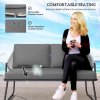 Outsunny 4 Piece Rattan Garden Furniture Set, Wicker Patio Outdoor Furniture Set with Loveseat, Armchairs, Glass Top Coffee Table and Cushions for Patio, Conservatory, Balcony, Grey