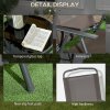 Outsunny Garden Bistro Set, 3 Pieces Table and Chairs Set, Outdoor Garden Furniture with Foldable Breathable Mesh Fabric Armchairs & Glass Top Coffee Table, Brown