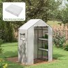Outsunny Walk-in Greenhouse Cover Replacement with Roll-up Door and Mesh Windows, Reinforced PE Hot House, Cover COVER ONLY, 140 x 73 x 190cm, White