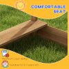 Outsunny Sand Pit Wooden Sandpit Kids Sandbox House for Outdoors, Gardens with Canopy, Liner, Blackboard, Sink, Seats, Flags, for Ages 3-7 Years - Brown