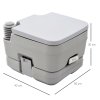 HOMCOM 10L Portable Travel Toilet Outdoor Camping Picnic with 2 Detachable Tanks & Push-button Operation, Grey