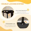 PawHut Dog Gate Stair Gate Pressure Fit Pets Barrier Auto Close for Doorway Hallway, 74-80cm Wide Adjustable, Black