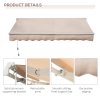 Outsunny 3 x 2m Manual Window Awning Canopy Garden Outdoor Shelter Patio Sun Shade UV Blocker Light Weight Aluminium Frame w/ Hand Crank Beige