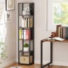 HOMCOM 5-Tier Bookshelf, Modern Tall Bookcase with Steel Frame, Freestanding Display Storage Unit for Living Room, Bedroom, Study, Home Office, Grey