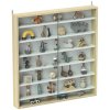 HOMCOM 7-Tier Wall Mounted Display Cabinet, Display Case with 6 Adjustable Shelves, Glass Doors for Home Office Ornaments 83x80cm, Oak