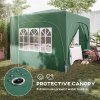 Outsunny 3 x 3(m) Pop Up Gazebo with Sides and Carry Bag, UPF50+, Height Adjustable Party Tent Instant Event Shelter for Garden, Outdoor, Patio, Dark Green