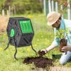 Outsunny 65L Compost Bin for Garden Rotating Compost Maker with Steel Legs and 48 Ventilation Openings