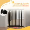 PawHut Dog Gate Stair Gate Pressure Fit Pets Barrier Auto Close for Doorway Hallway, 74-80cm Wide Adjustable, Black