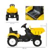 HOMCOM Ride on Tractor for Kids, No Power Pedal Go Kart Ride on Toy with Manual Control Bucket, Forward, Backword, for Aged 3-6 Years Old, Yellow